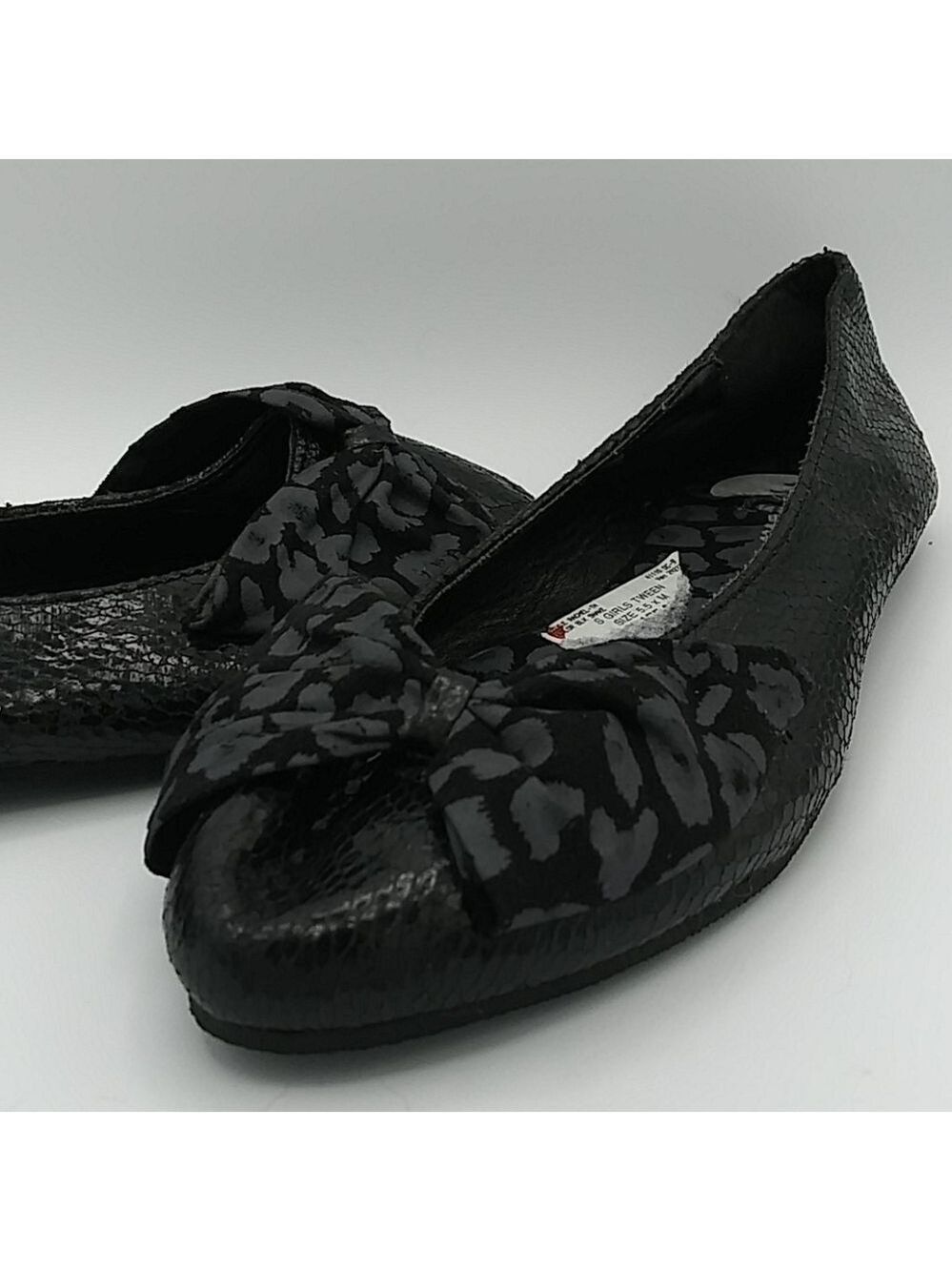 COCO Jumbo Black Snake Skin Pointed Toe Flat Shoe - Picture 11 of 12